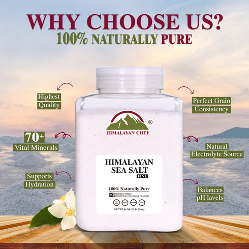 Himalayan Chef Sea Salt Fine Grain, 5 lbs Jar